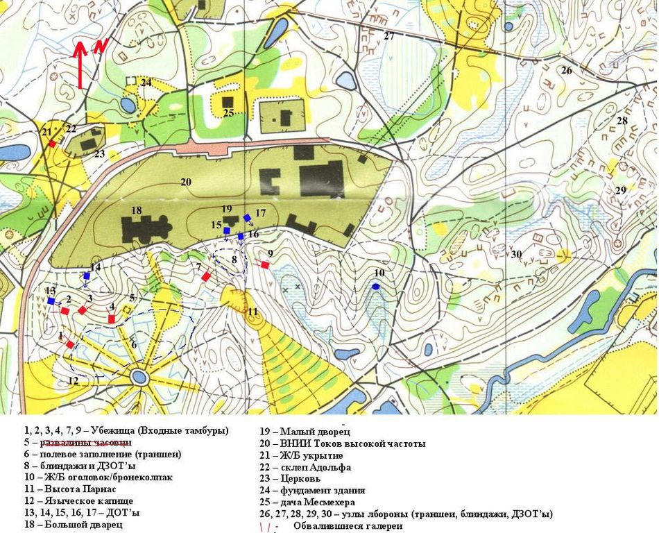 Шуваловский парк карта парка